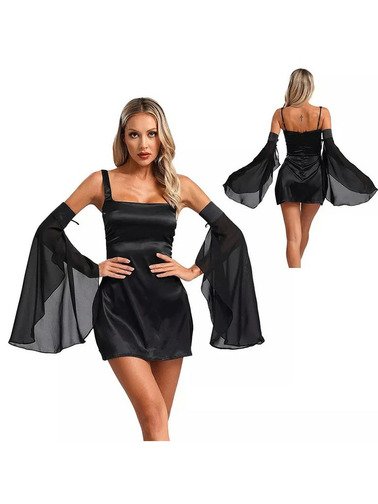 Scarlet Darkness Fantasy Fairy Cosplay Chiffon Sleeve with Lace-up