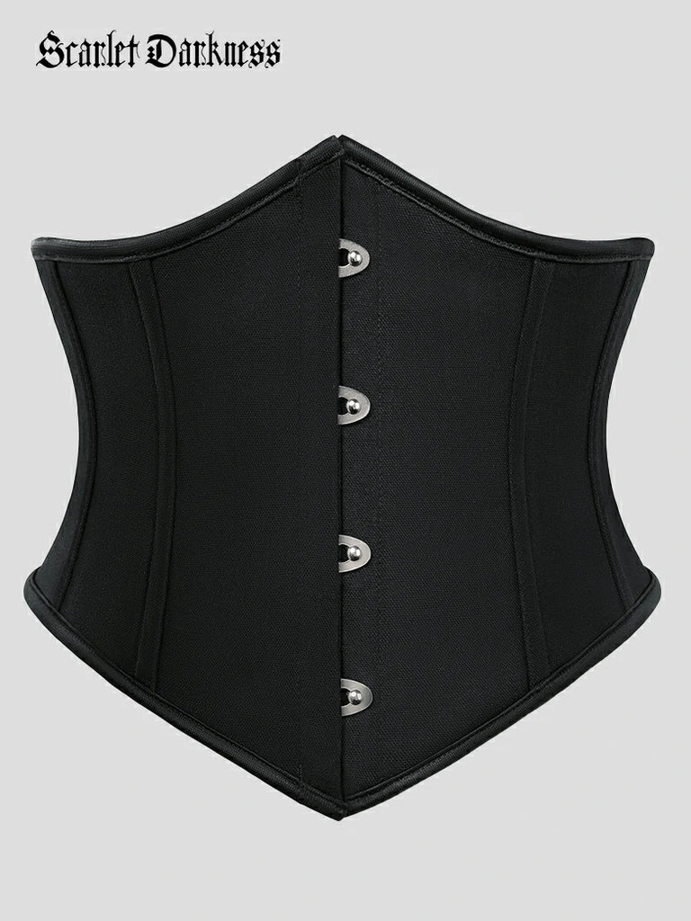 Scarlet Darkness Renaissance Waist Corset Belt Metal Hook Cincher Black