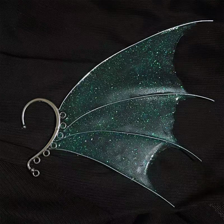 Scarlet Darkness Fairy Mermaid Ear Hooks-2pcs Blue