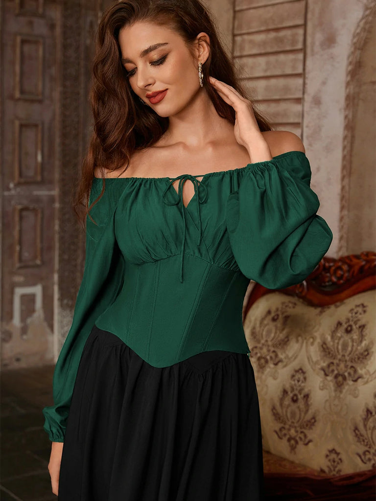 Scarlet Darkness Comfy Fairy Off Shoulder Boned Corset Tops