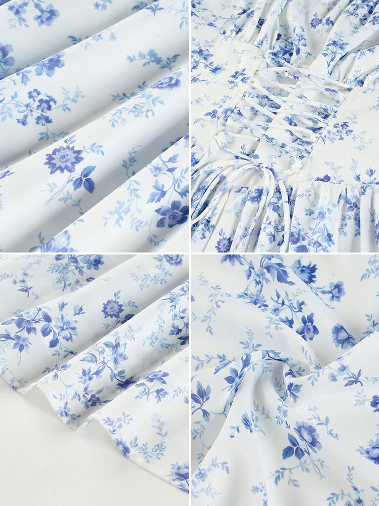 Scarlet Darkness 2026 Summer Floral Chiffon Flared Sundress for Women