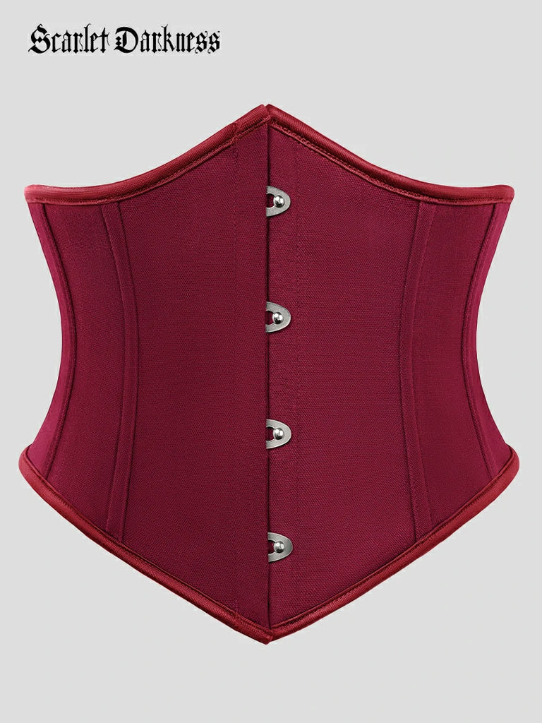 Scarlet Darkness Renaissance Waist Corset Belt Metal Hook Cincher Red