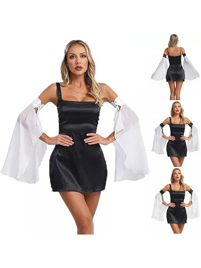 Scarlet Darkness Fantasy Fairy Cosplay Chiffon Sleeve with Lace-up