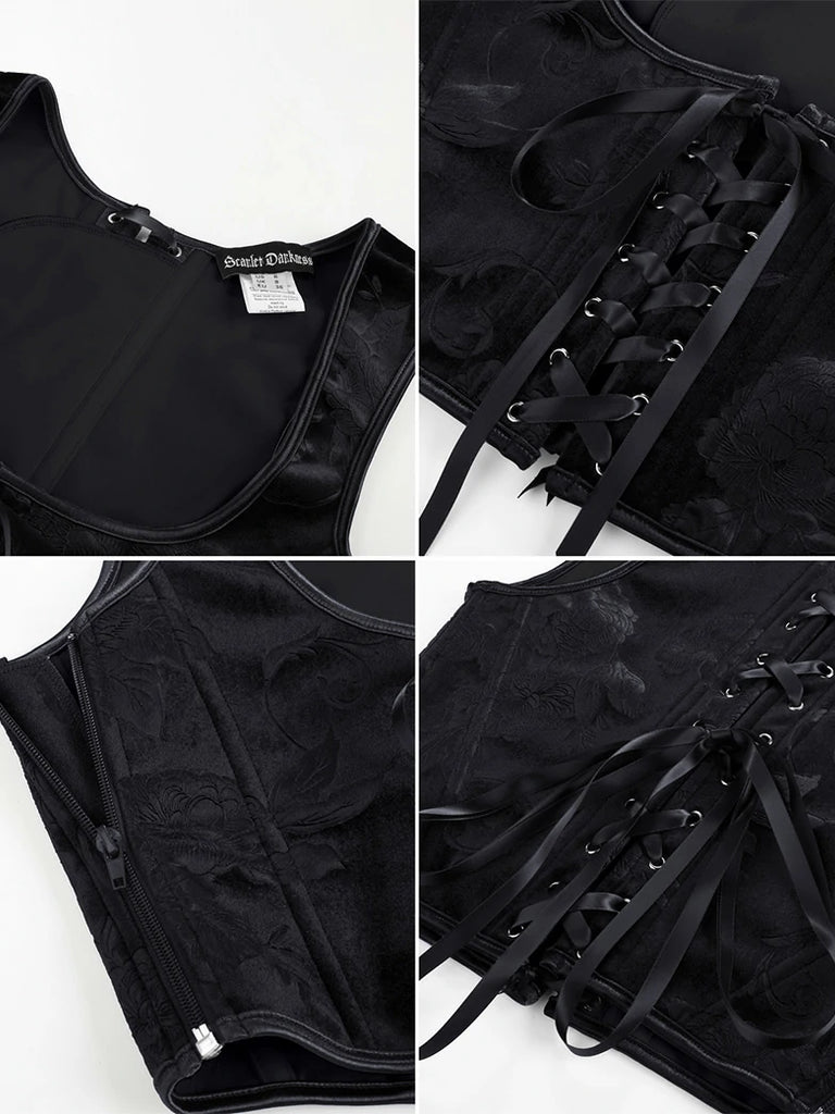 Scarlet Darkness Exquisite Renaissance Velvet Under-Bust Corset Bodice