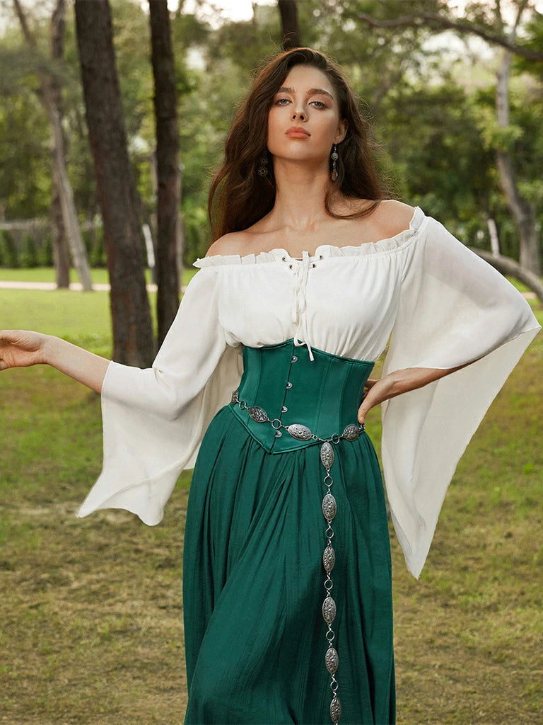 Scarlet Darkness Renaissance Flowing Off-Shoulder Witch Tops