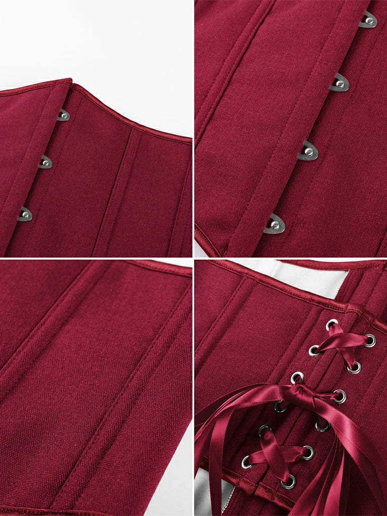 Scarlet Darkness Renaissance Waist Corset Belt Metal Hook Cincher