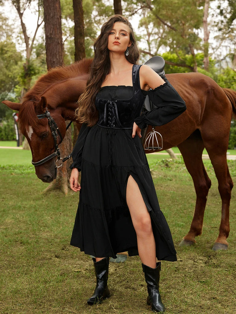 Scarlet Darkness Exquisite Renaissance Velvet Under-Bust Corset Bodice