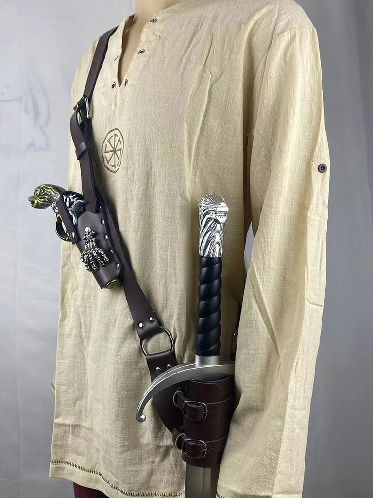Scarlet Darkness Medieval Viking Renaissance Leather Sword Sheath