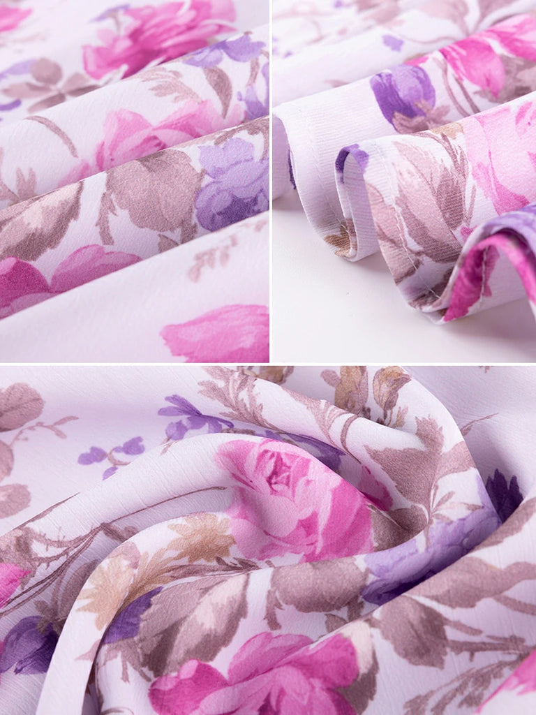 Scarlet Darkness 2026 Floral Elastic Waist Swing Pockets Skirt