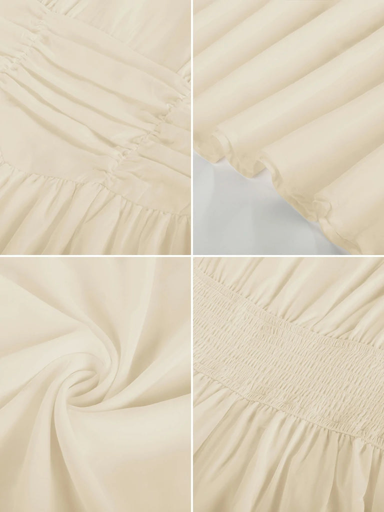 Scarlet Darkness Renaissance Fairy Elastic Waist Maxi Dress with Pockets