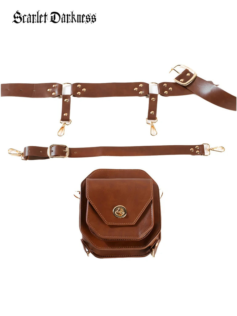 Scarlet Darkness Practical Renaissance Faire Medieval Knight Bag