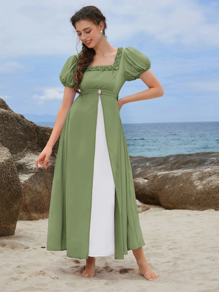 Scarlet Darkness Bridgeton Vintage Victoria Party Dress with Pockets