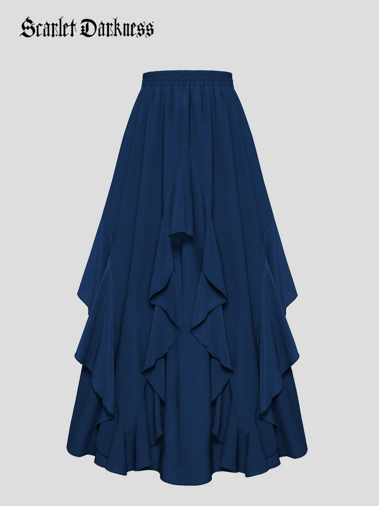 SCARLET DARKNESS Mini-rok voor dames, elastische hoge taille, ruches, chiffon, korte rokken voor strand, club, feest, Rood, M SCARLET DARKNESS Mini-rok voor dames, elastische hoge taille, ruches, chiffon, korte rokken voor strand, club, feest, Rood, M
