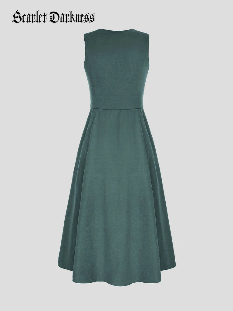 Scarlet Darkness Renaissance Costume U-Neck High-Lo Overdress