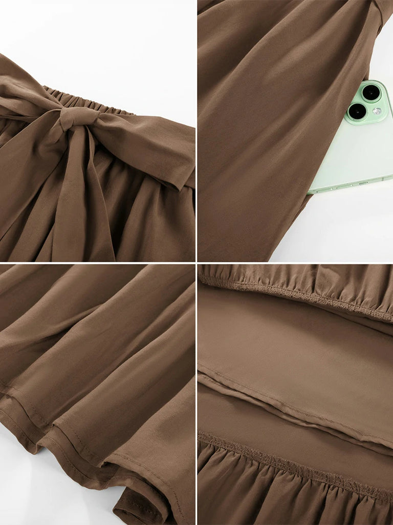 Scarlet Darkness Women Renaissance Tiered Swing Pockets Skirt