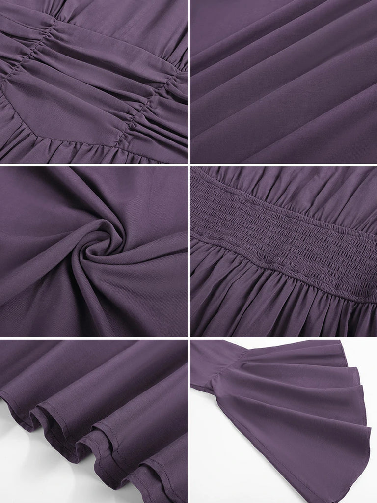 Scarlet Darkness Renaissance Fairy Elastic Waist Maxi Dress with Pockets