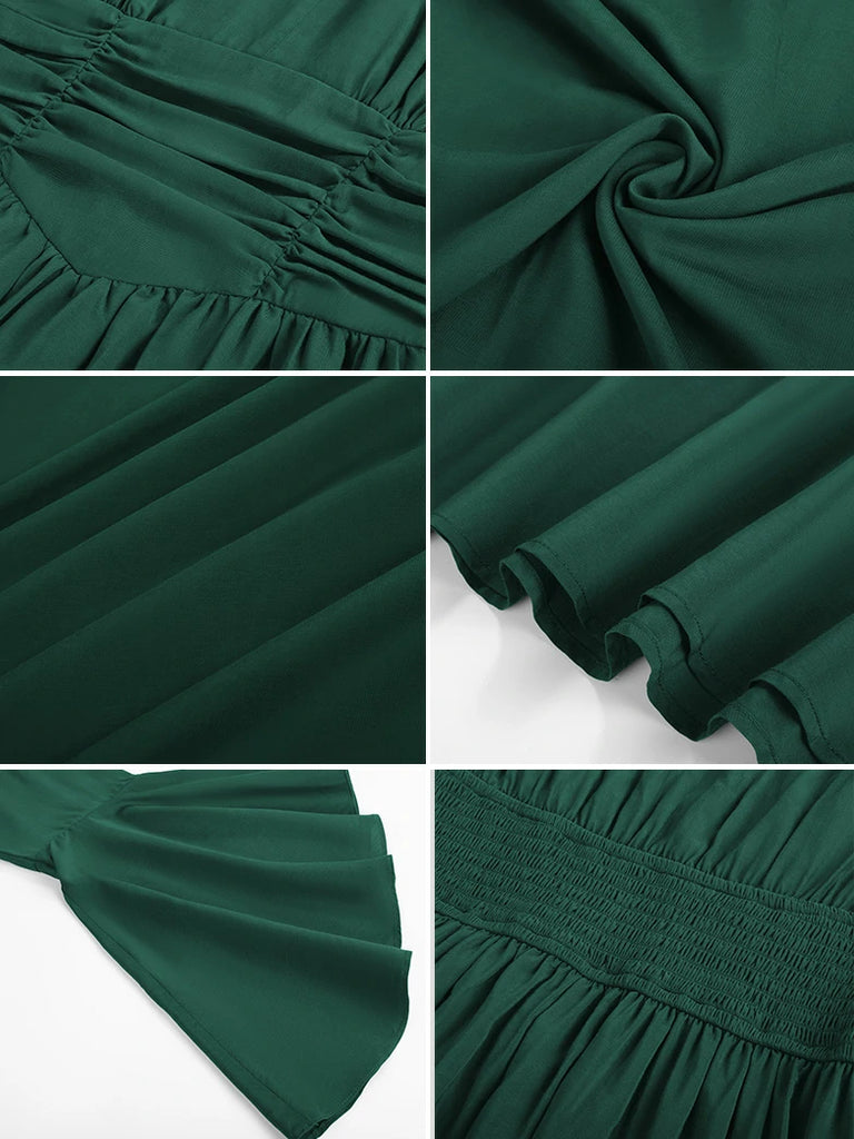 Scarlet Darkness Renaissance Fairy Elastic Waist Maxi Dress with Pockets