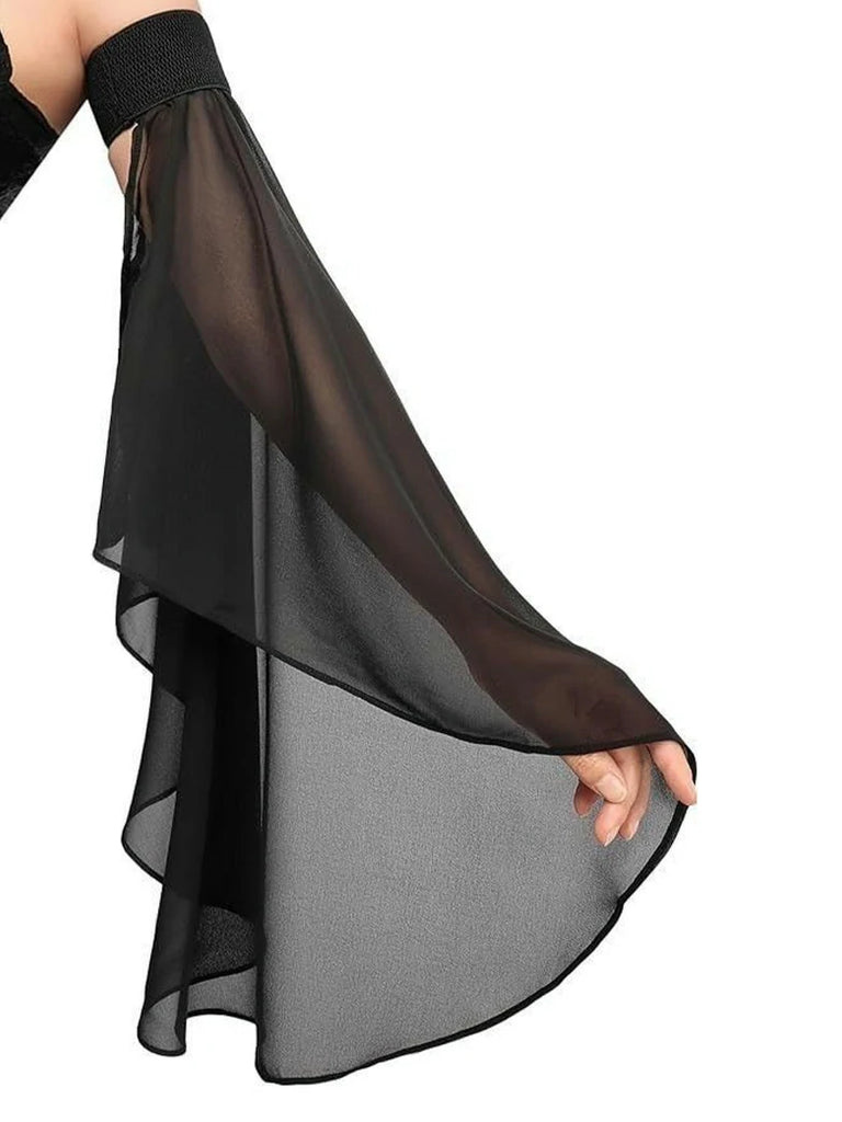 Scarlet Darkness Fantasy Fairy Cosplay Chiffon Sleeve with Lace-up