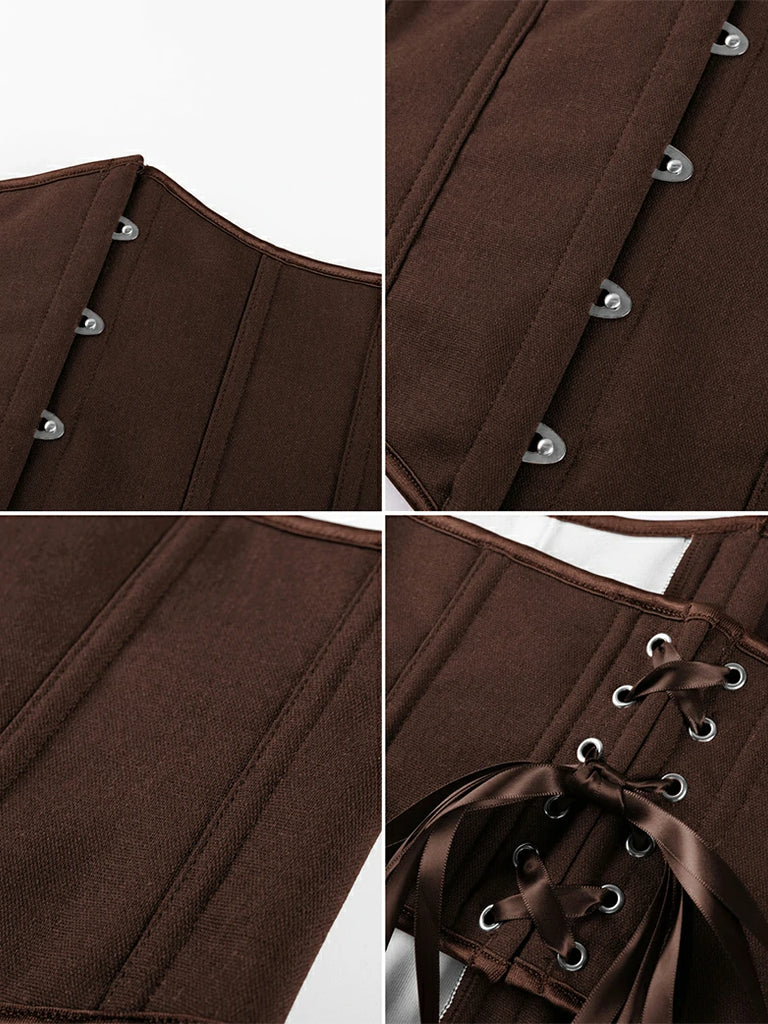 Scarlet Darkness Renaissance Waist Corset Belt Metal Hook Cincher