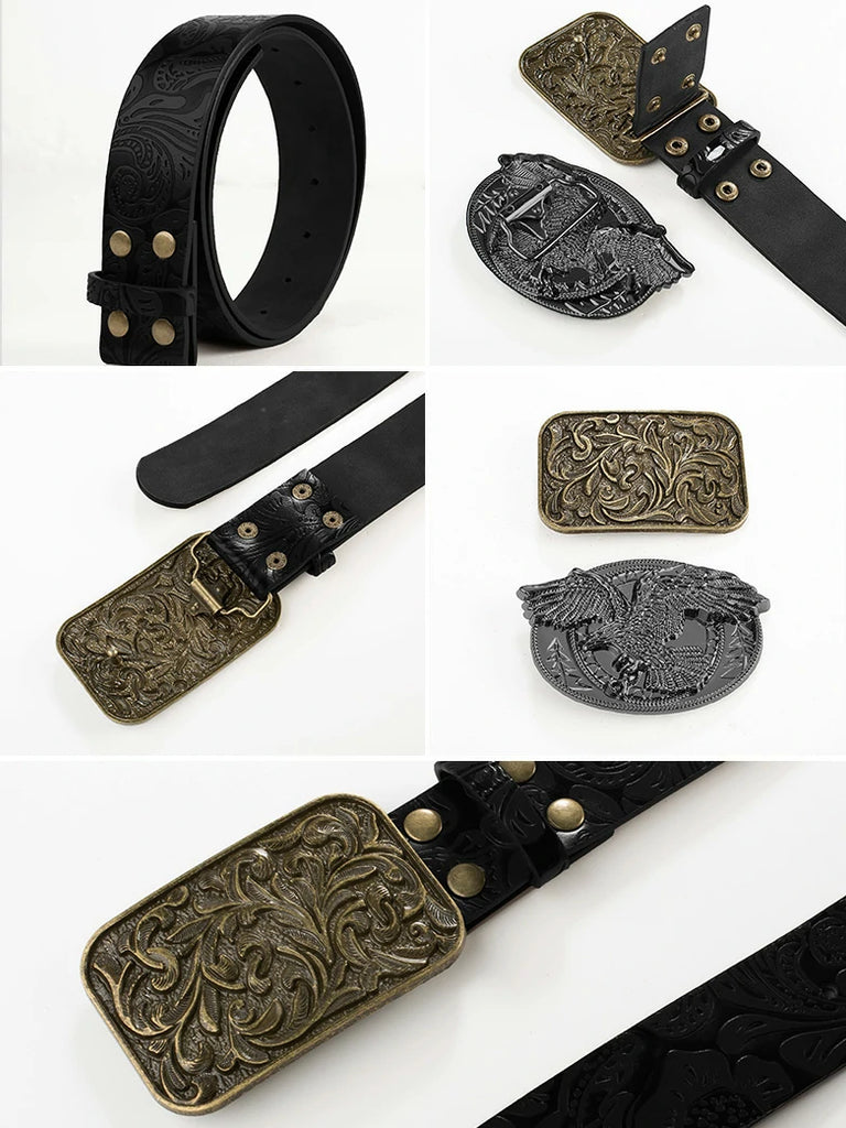 Scarlet Darkness Interchangeable Double Buckle Renaissance Waist Belt