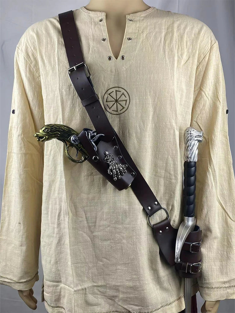 Scarlet Darkness Medieval Viking Renaissance Leather Sword Sheath Black