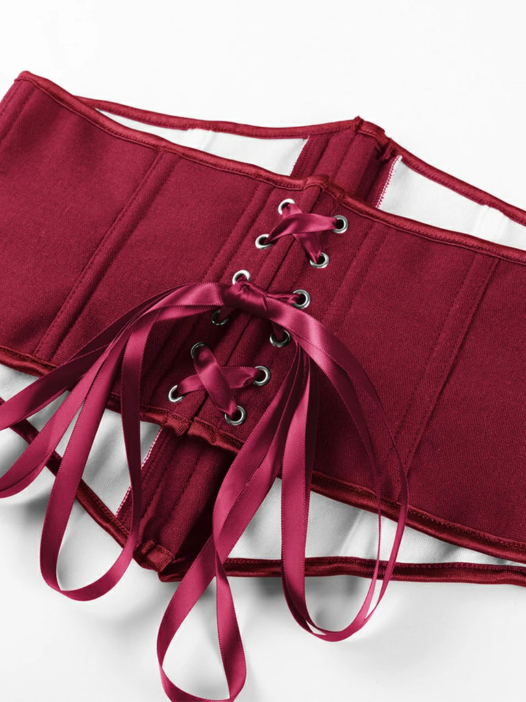 Scarlet Darkness Renaissance Waist Corset Belt Metal Hook Cincher