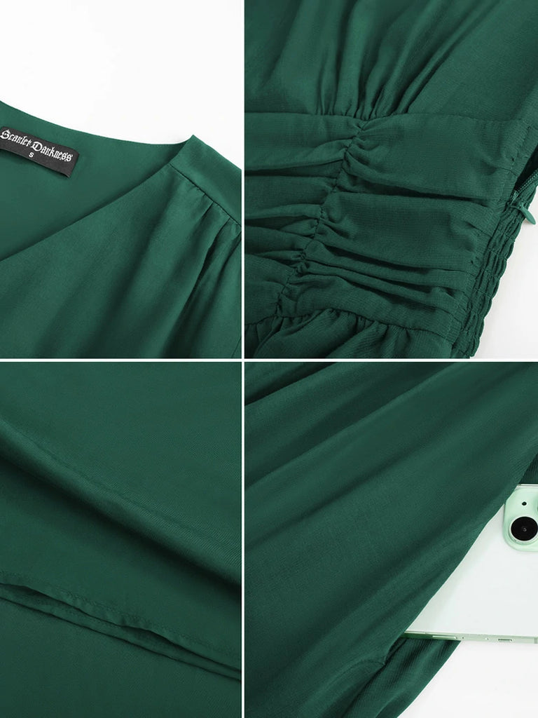 Scarlet Darkness Renaissance Fairy Elastic Waist Maxi Dress with Pockets