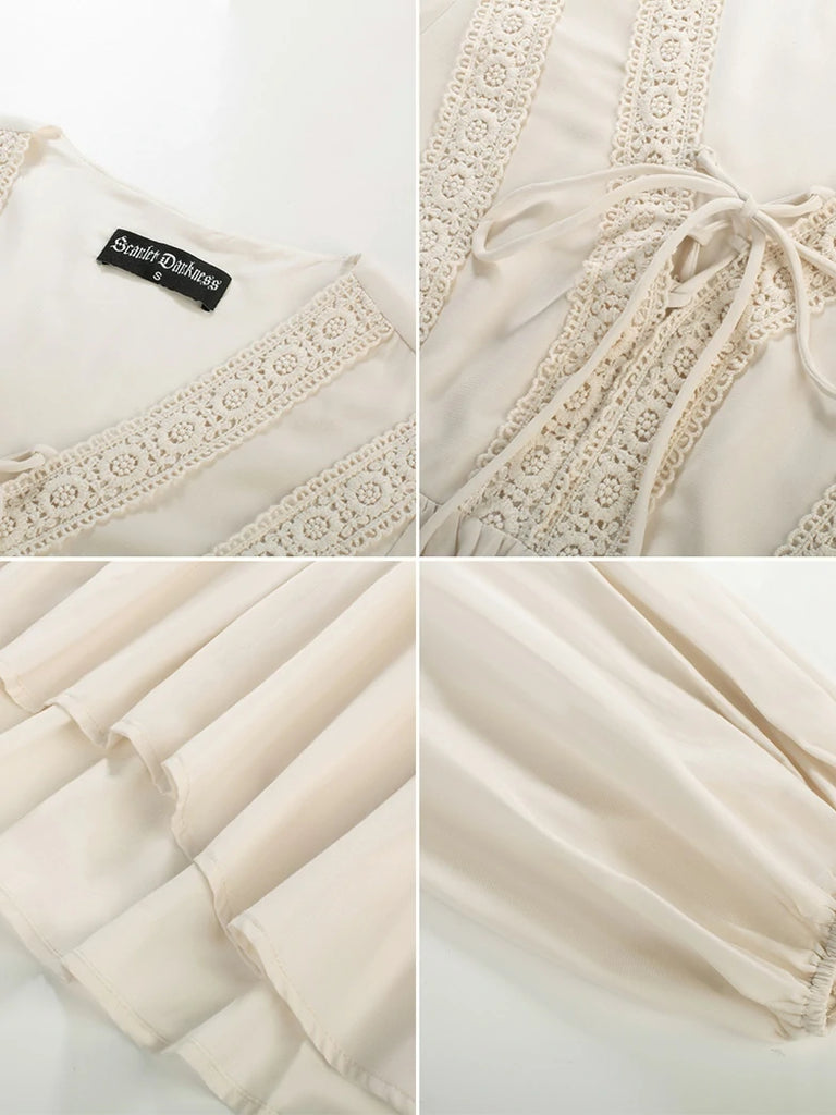 Scarlet Darkness Casual Renaissance Embroidered Long Sleeve Tops