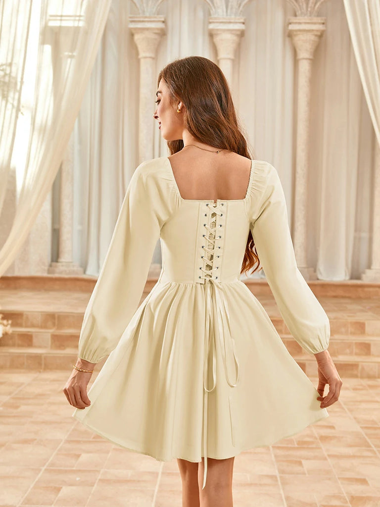 Scarlet Darkness Victorian Cocktail Party Corset Dress with Pockets