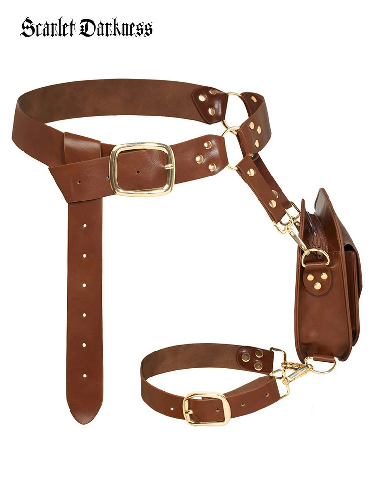 Scarlet Darkness Practical Renaissance Faire Medieval Knight Bag