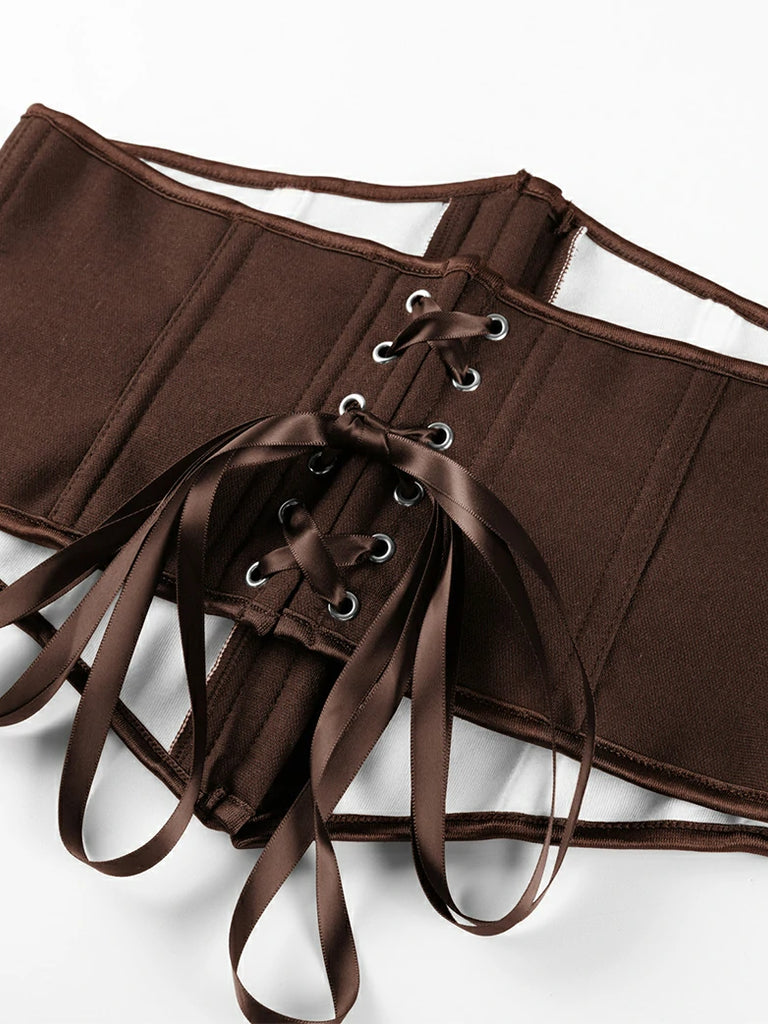 Scarlet Darkness Renaissance Waist Corset Belt Metal Hook Cincher