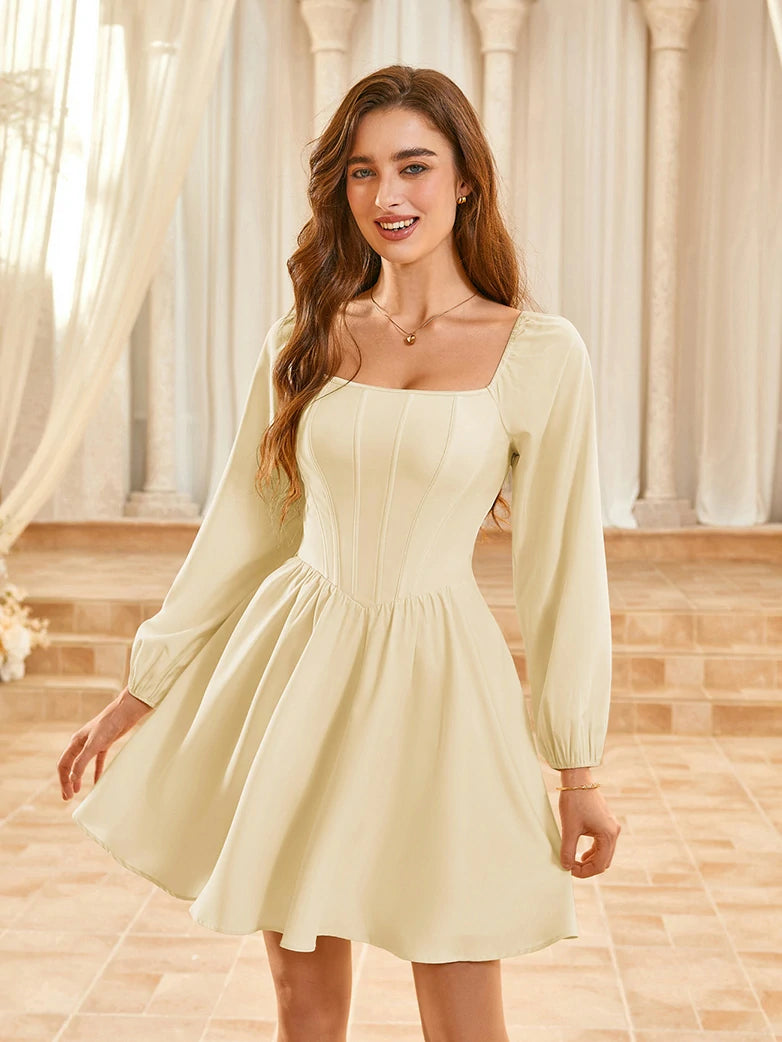 Scarlet Darkness Women Renaissance Overdress+Off Shoulder Dress Apricot / 6