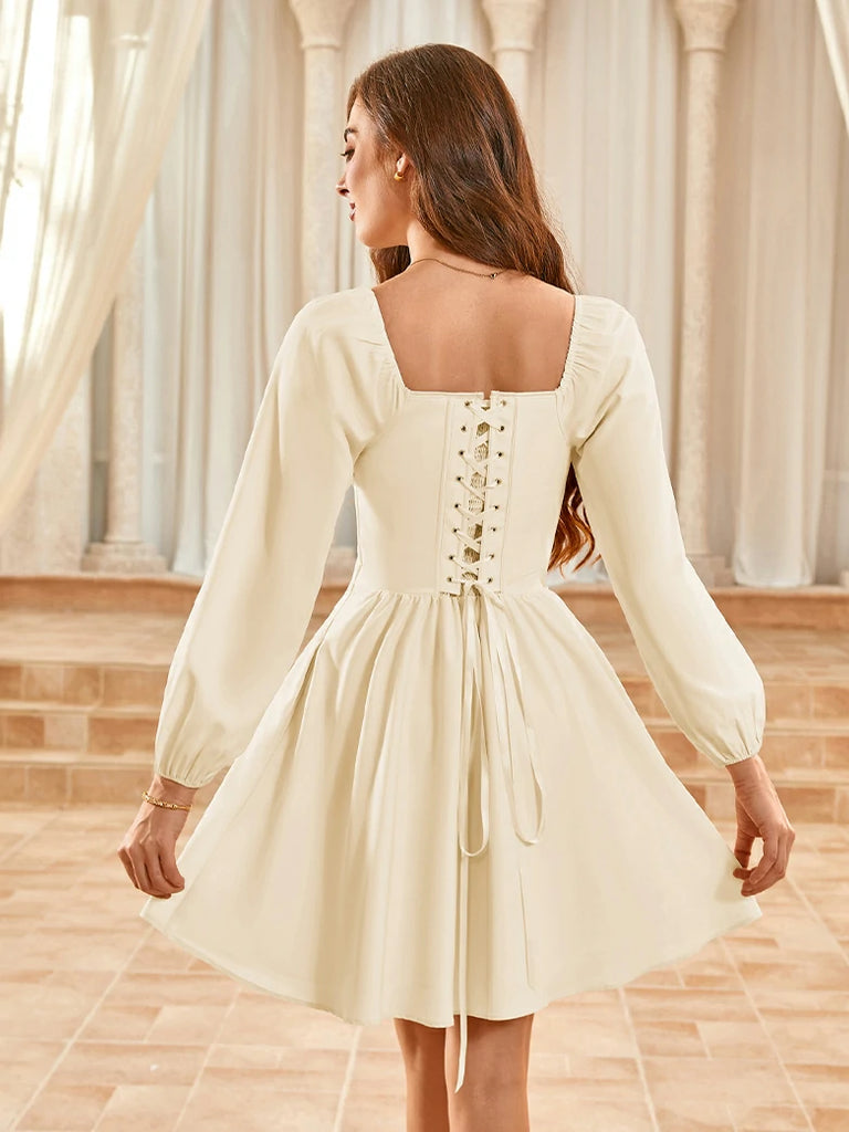 Scarlet Darkness Victorian Cocktail Party Corset Dress with Pockets