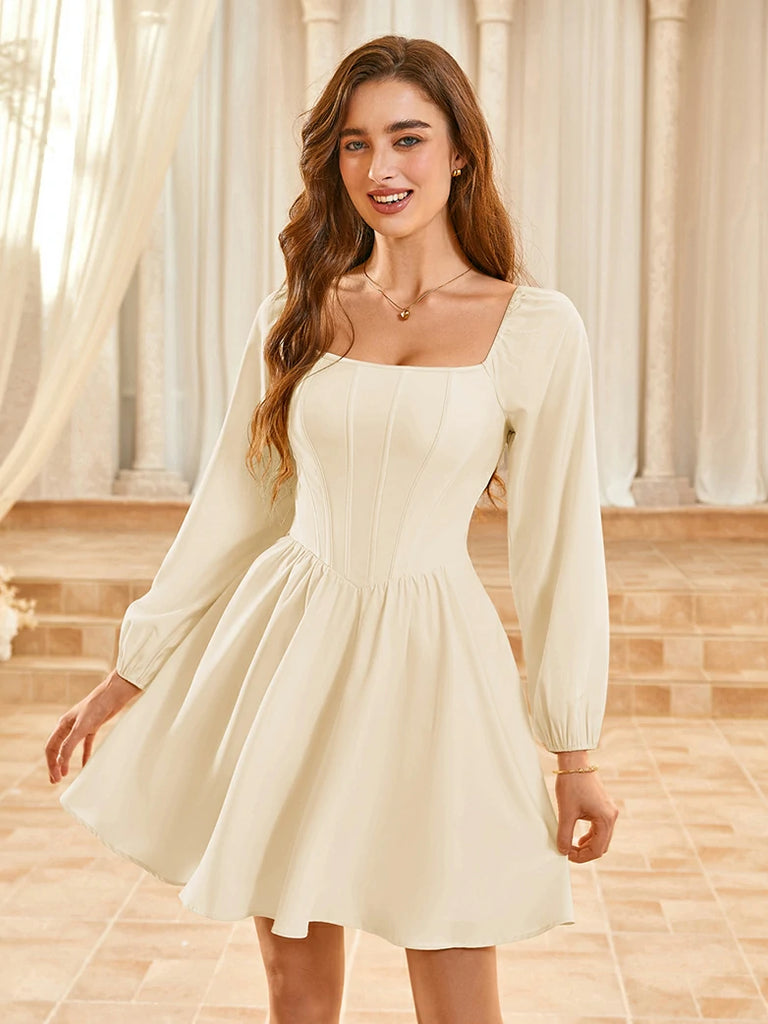 Scarlet Darkness Victorian Cocktail Party Corset Dress with Pockets