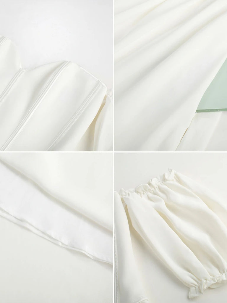 Scarlet Darkness Victorian Off Shoulder Corset Bodice Maxi Dress