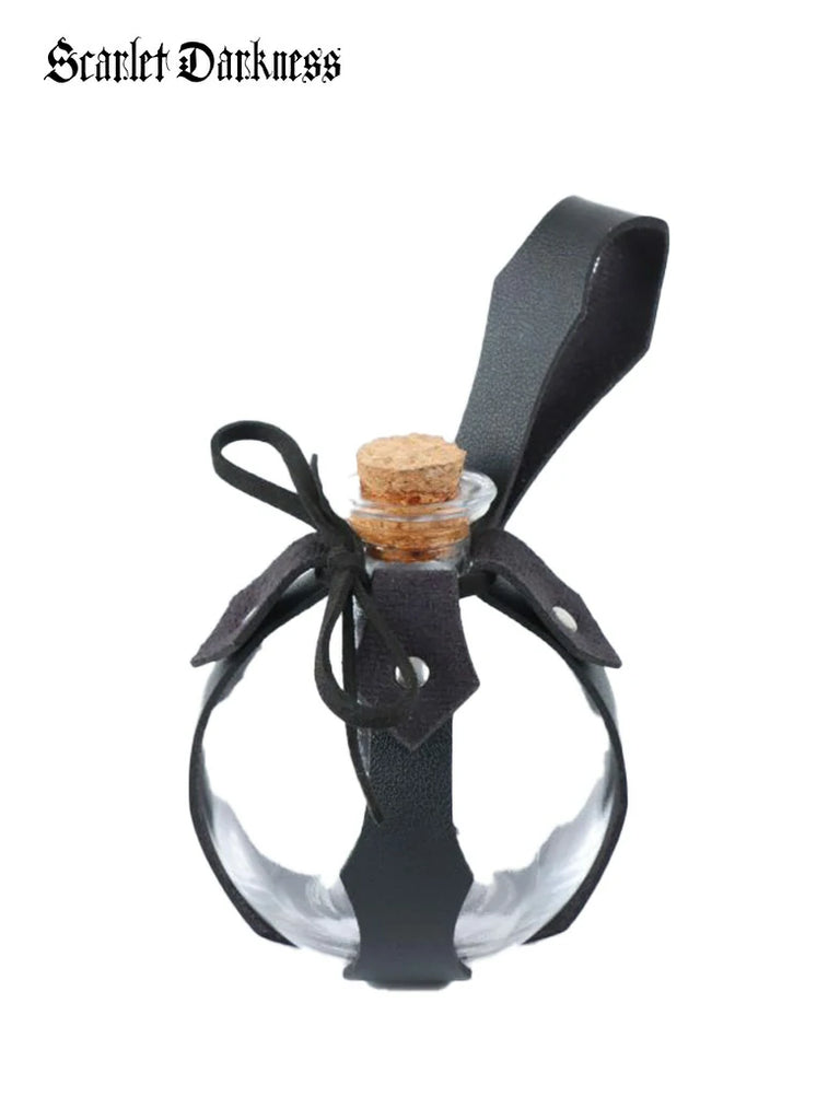 Scarlet Darkness Medieval Viking Knight Faux Leather Waist Bag Belt Set