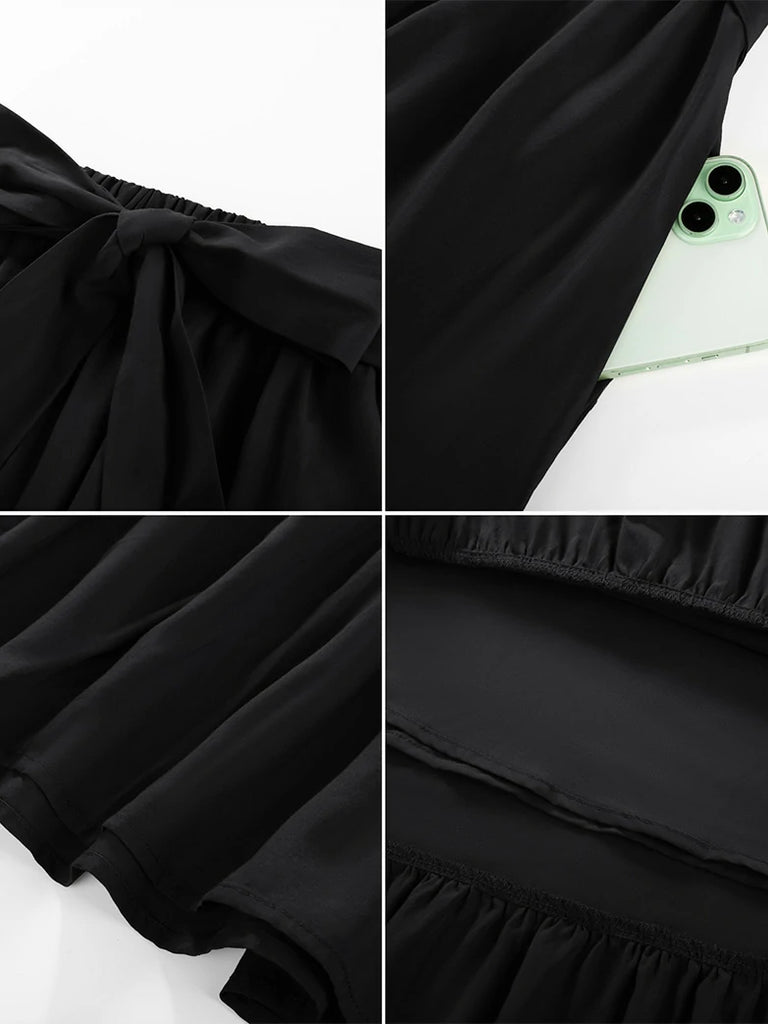 Scarlet Darkness Women Renaissance Tiered Swing Pockets Skirt