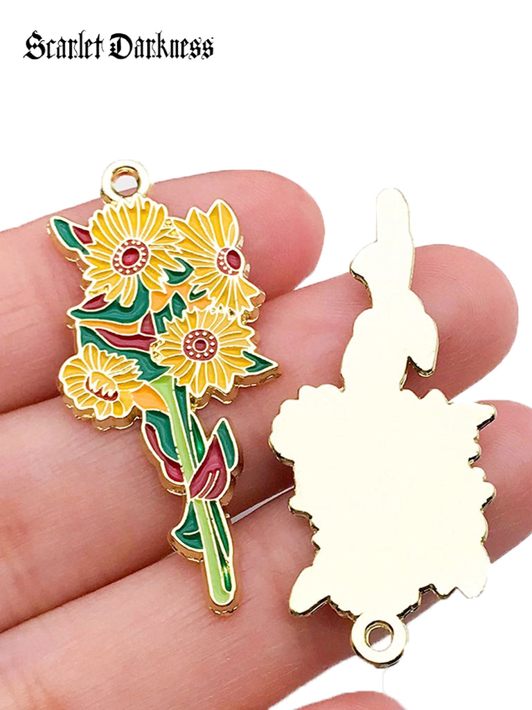 Scarlet Darkness Mother's Day Keychain Charm Sunflower