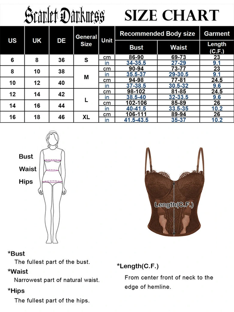 Scarlet Darkness Scarlet Darkness Women Victorian Lace Corset Top