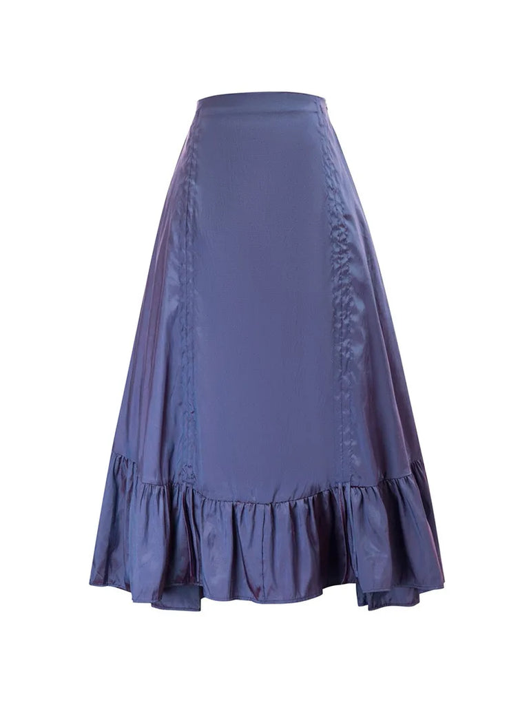Gothic Chameleon High-Low Drawstring Skirt SCARLET DARKNESS