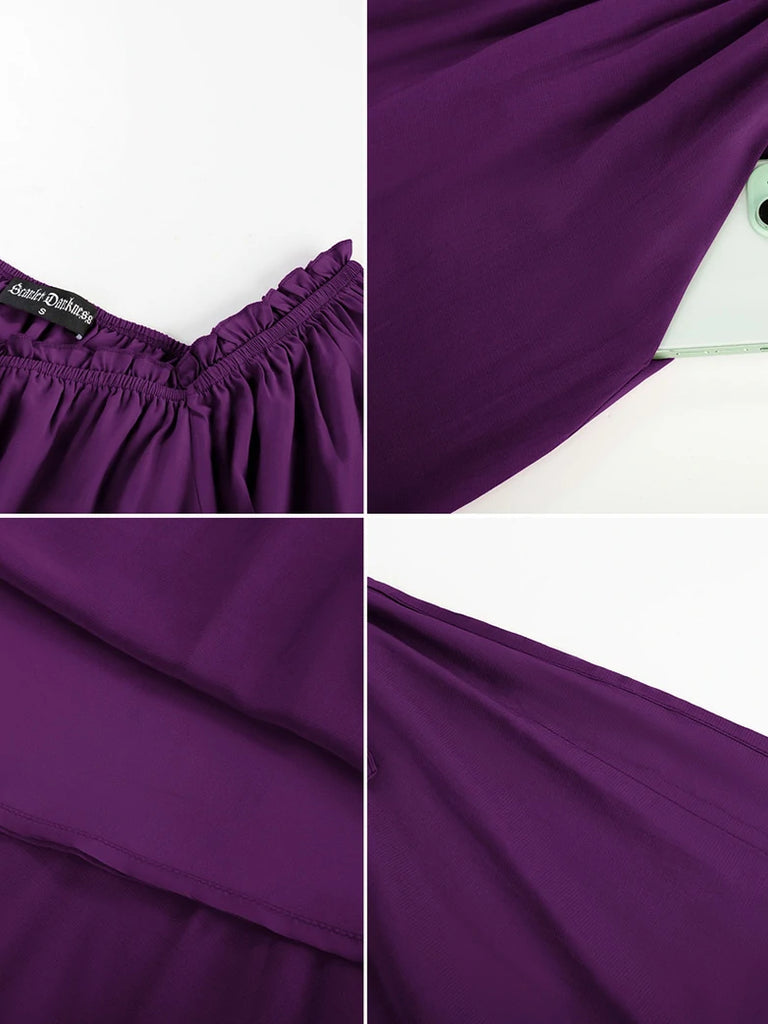 Scarlet Darkness Renaissance Faire Long Slit Sleeve Pockets Dress