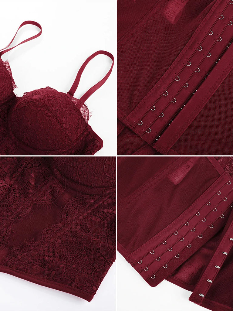 Scarlet Darkness Scarlet Darkness Women Victorian Lace Corset Top