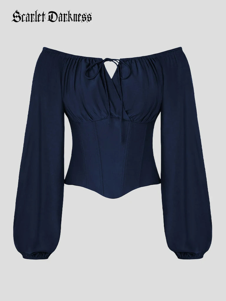 Scarlet Darkness Comfy Fairy Off Shoulder Boned Corset Tops