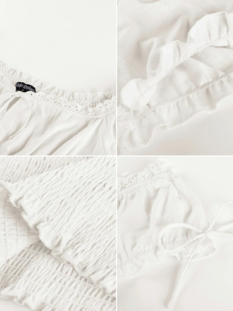 Scarlet Darkness 100% Cotton Renaissance Smocked Waist Tops