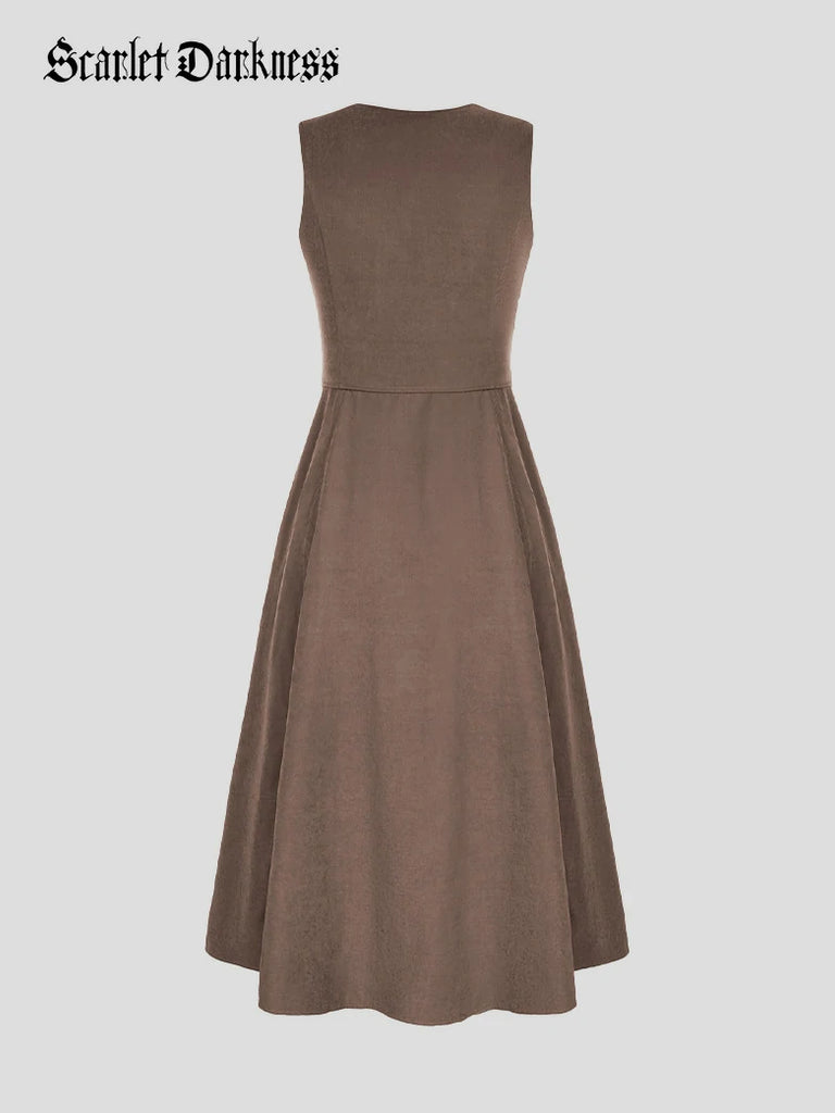 Scarlet Darkness Renaissance Costume U-Neck High-Lo Overdress