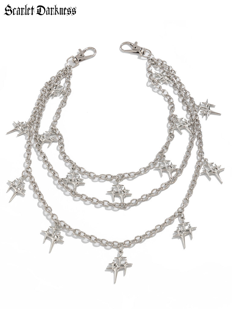 Scarlet Darkness Gothic Multi-layered Four-pointed Star Pendant Trouser Chain 1