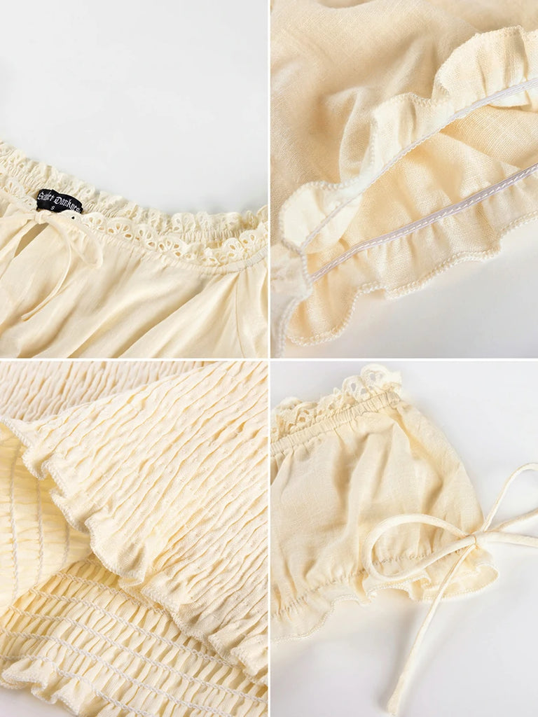 Scarlet Darkness 100% Cotton Renaissance Smocked Waist Tops