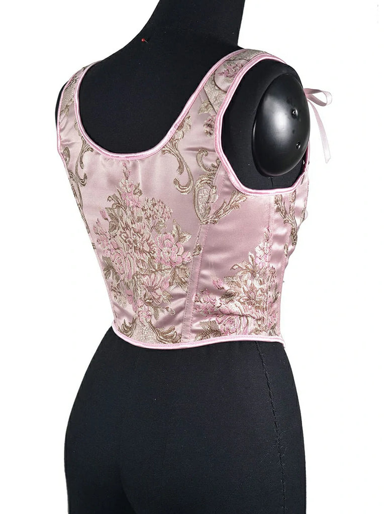 Scarlet Darkness Royal Blue Victorian Jacquard Corset with Lace up