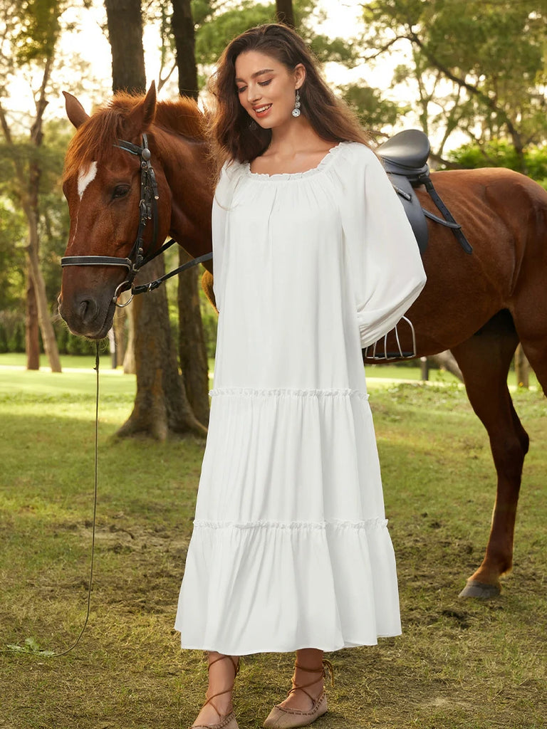 Scarlet Darkness Renaissance Costume Set Maxi Dress+Bones Corset