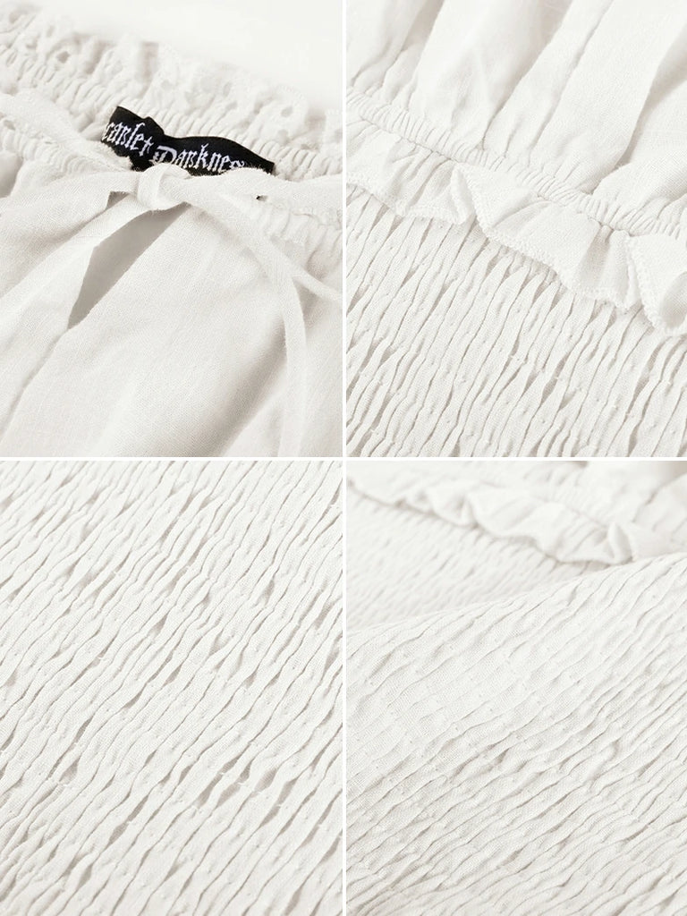 Scarlet Darkness 100% Cotton Renaissance Smocked Waist Tops